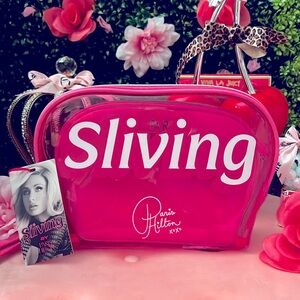 🩷🎀Paris Hilton pink neon jelly cosmetic bag set